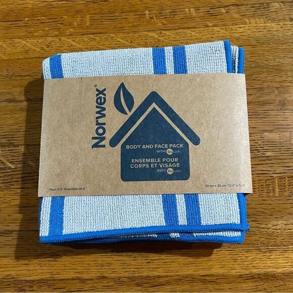 Norwex Face and Body Cloths Set of 3 Marine Stripes NWT - Picture 2 of 10